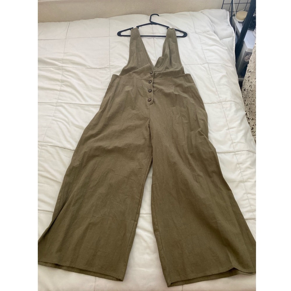 Green button up Jumpsuit